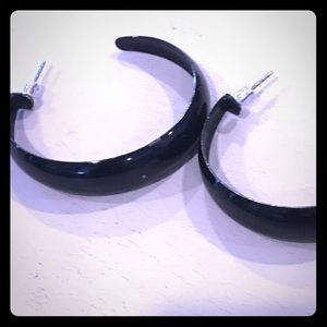 Black hoop earrings